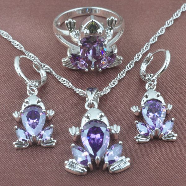 new forg design purple zirconia women's 925 sterling silver jewelry sets necklace pendant earrings ring tz0318, Slivery;golden
new forg design purple zirconia women's 925 sterling silver jewelry sets necklace pendant earrings ring tz0318, Slivery;golden