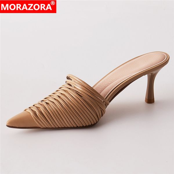 morazora 2020 new arrival genuine leather shoes summer sandals women shoes high heels slip on ladies sandals mules party, Black
morazora 2020 new arrival genuine leather shoes summer sandals women shoes high heels slip on ladies sandals mules party, Black