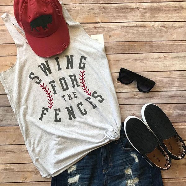 plus size women swing for the fences letters printed tank female over size sleeveless o-neck vest for woman tanks, White
plus size women swing for the fences letters printed tank female over size sleeveless o-neck vest for woman tanks, White