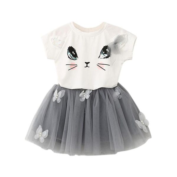 summer baby girls clothing sets fashion cartoon cute kitten printed t-shirts+net veil butterfly beaded fluffy yarn skirt suit 2p, White
summer baby girls clothing sets fashion cartoon cute kitten printed t-shirts+net veil butterfly beaded fluffy yarn skirt suit 2p, White