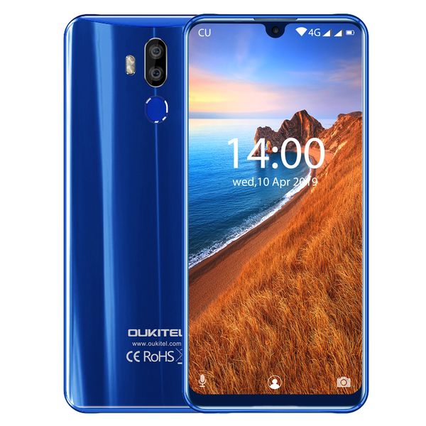 

7.12" waterdrop full screen fhd+ oukitel k9 4g lte 4gb 64gb octa core mtk6765 android 9.0 face id fingerprint gps 16mp 2 cameras smartp