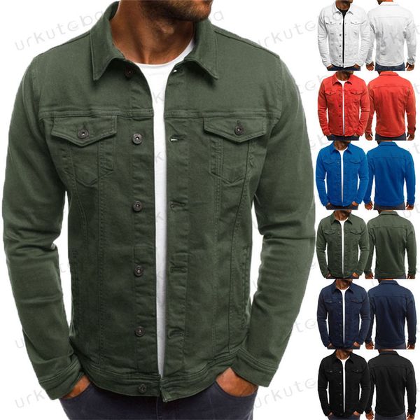 spring autumn fashion men casual denim jacket turn-down collar long sleeve solid color single breasted coat fake pockets jackets, Black;brown
spring autumn fashion men casual denim jacket turn-down collar long sleeve solid color single breasted coat fake pockets jackets, Black;brown