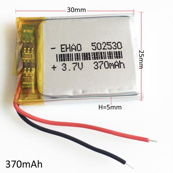 Модель: 502530 3.7 V 370mah литий-полимерная аккумуляторная батарея LiPo клетки мощность дл
Модель: 502530 3.7 V 370mah литий-полимерная аккумуляторная батарея LiPo клетки мощность дл