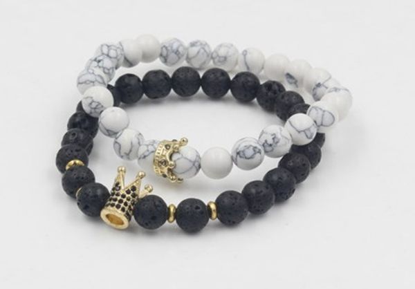 8mm 2pcs/lot ut45 gold silver copper cz zircon cubic zirconia elastic adjusted white howlite volcanic lava bracelet bangles, Black
8mm 2pcs/lot ut45 gold silver copper cz zircon cubic zirconia elastic adjusted white howlite volcanic lava bracelet bangles, Black