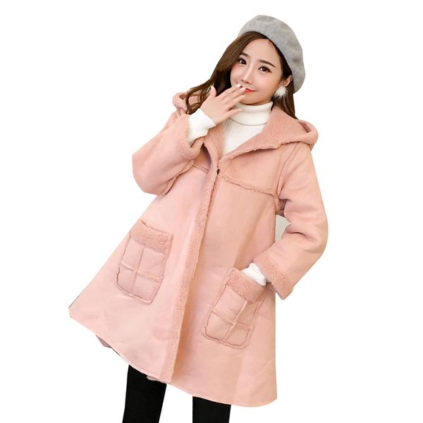 fashion suede woman winter coats 2019 warm fleece female coat high street long sleeve hooded outwear with pocket casaco feminino, Black
fashion suede woman winter coats 2019 warm fleece female coat high street long sleeve hooded outwear with pocket casaco feminino, Black