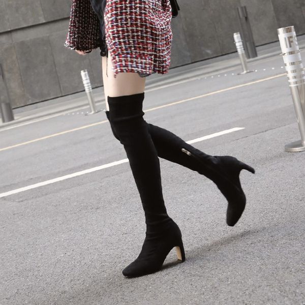 mljuese 2020 women over the knee high boots velvet winter short plush pointed toe high heels boots party dress size 33-40, Black
mljuese 2020 women over the knee high boots velvet winter short plush pointed toe high heels boots party dress size 33-40, Black