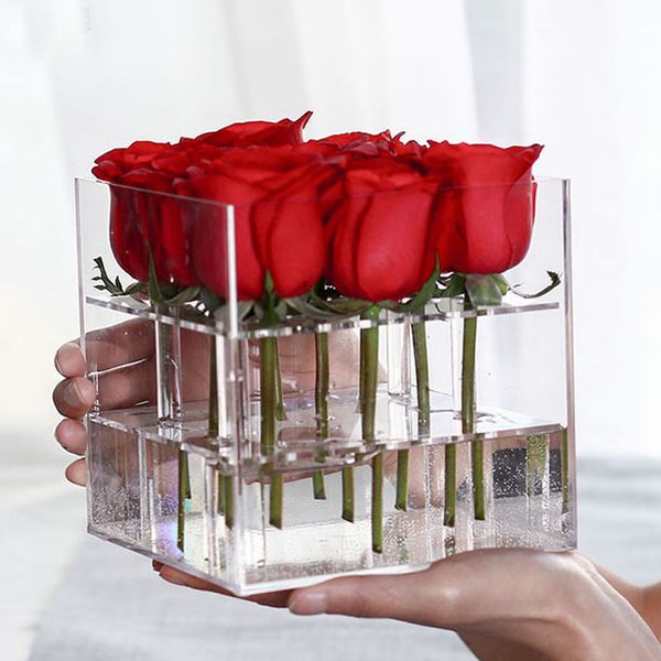 new fashion clear acrylic rose flower box makeup organizer cosmetic tools holder flower gift box for girlfriend wife with cover
new fashion clear acrylic rose flower box makeup organizer cosmetic tools holder flower gift box for girlfriend wife with cover