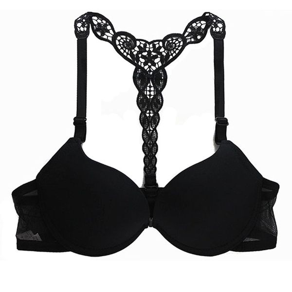 Womens Sexy Front Closure Lace Racer Back Push Up Seamless Women 'S Bra Racerback Bra Underwear