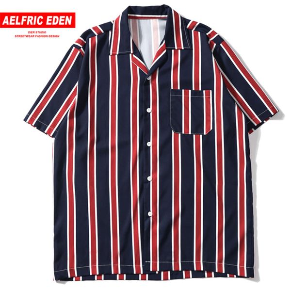 aelfric eden color block stripe beach shirts streetwear men summer hip hop pocket short sleeve 2019 male fashion turn-down shirt, White;black
aelfric eden color block stripe beach shirts streetwear men summer hip hop pocket short sleeve 2019 male fashion turn-down shirt, White;black