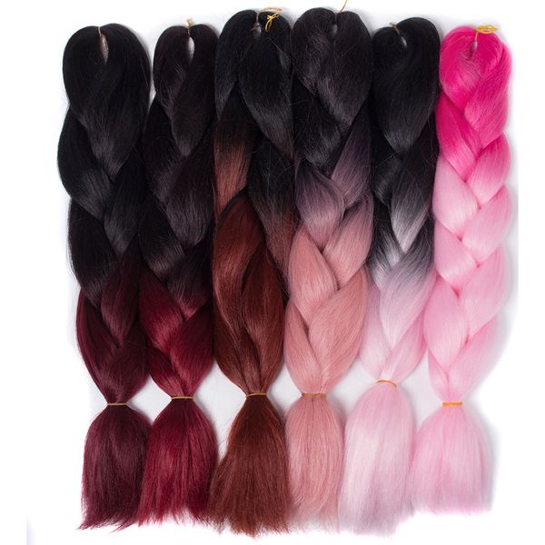 hair bulks qp two tone colored crochet braids 24"(60cm) 100g/pc synthetic ombre jumbo braiding extensions, Black
hair bulks qp two tone colored crochet braids 24"(60cm) 100g/pc synthetic ombre jumbo braiding extensions, Black