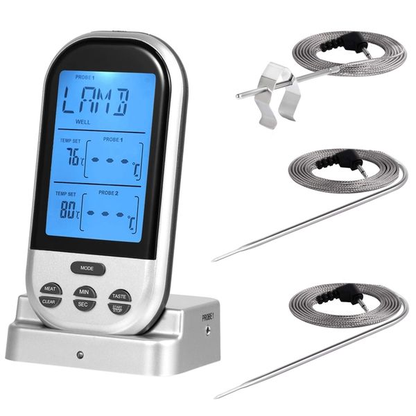 beau-meat thermometer, bbq thermometer wireless meat thermometer with dual probe can be used for oven smoker grill bbq bbq tools accessori
beau-meat thermometer, bbq thermometer wireless meat thermometer with dual probe can be used for oven smoker grill bbq bbq tools accessori