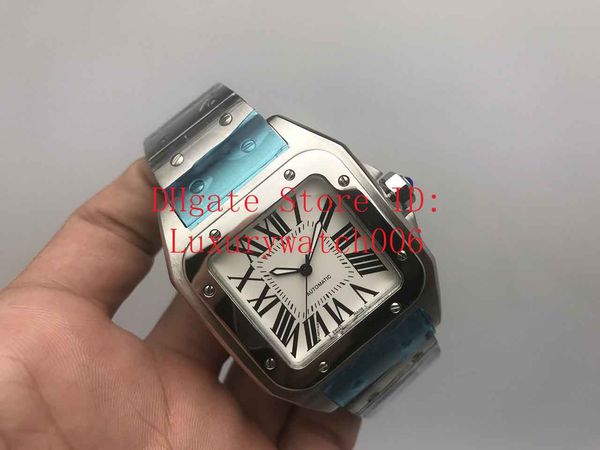 men 100 xl stainless steel watch 2813 automatic movement mechanical silver case men's sports original clasp wristwatches, Slivery;brown
men 100 xl stainless steel watch 2813 automatic movement mechanical silver case men's sports original clasp wristwatches, Slivery;brown