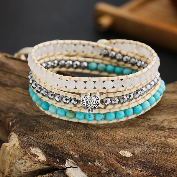 heart charm wrap bracelets 3layers blue turquoise white jade faceted silver color crystal beads beaded bracelet for women boho gifts jewelry, Black
heart charm wrap bracelets 3layers blue turquoise white jade faceted silver color crystal beads beaded bracelet for women boho gifts jewelry, Black