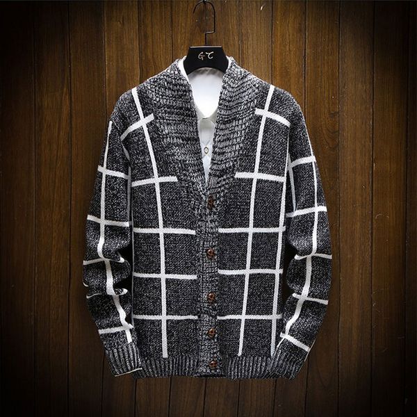 new arrival wool sweater men 2019 autumn winter fashion v-neck plaid cardigan coat single-breasted casual knitted sweaters male, White;black
new arrival wool sweater men 2019 autumn winter fashion v-neck plaid cardigan coat single-breasted casual knitted sweaters male, White;black