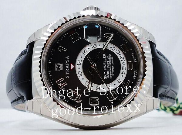 new men's leather strap watch asia automatic 2813 black dial 326139 watches date sky dweller men chronometer sapphire sport wristwatche, Slivery;brown
new men's leather strap watch asia automatic 2813 black dial 326139 watches date sky dweller men chronometer sapphire sport wristwatche, Slivery;brown