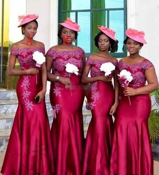 black girl mermaid bridesmaid dresses off shoulder satin lace appliques plus size wedding guest wear party dresses maid of honor gowns, White;pink
black girl mermaid bridesmaid dresses off shoulder satin lace appliques plus size wedding guest wear party dresses maid of honor gowns, White;pink