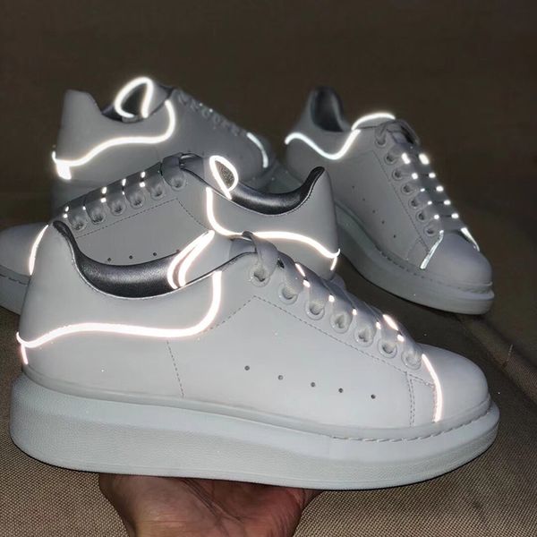 white women refiective-trimmed genuine leather casual shoes men lightweight low sneakers exaggerated-sole streetwear couple shoes, Black
white women refiective-trimmed genuine leather casual shoes men lightweight low sneakers exaggerated-sole streetwear couple shoes, Black