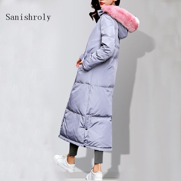 sanishroly winter women long hooded coat warm thick white duck down jacket parka female big fur collar outerwear plus size se690, Black
sanishroly winter women long hooded coat warm thick white duck down jacket parka female big fur collar outerwear plus size se690, Black