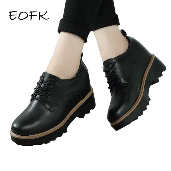 eofk fashion women genuine leather shoes height increasing shoes woman leather lace up black white ladies female
eofk fashion women genuine leather shoes height increasing shoes woman leather lace up black white ladies female