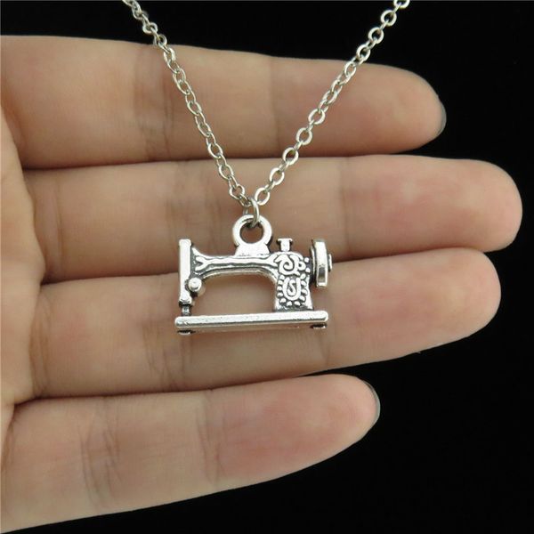q1635 17-1 silver alloy women men jewelry 15mm sewing machine pendant short chain collar necklace 18
q1635 17-1 silver alloy women men jewelry 15mm sewing machine pendant short chain collar necklace 18