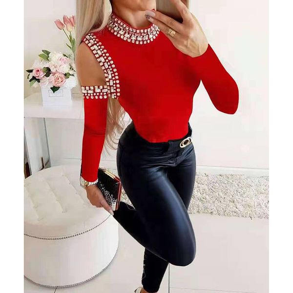 elegant women cold shoulder t shirt spring fall long sleeve office ladies slim o neck tshirt diamonds knit tees new sj5597v, White
elegant women cold shoulder t shirt spring fall long sleeve office ladies slim o neck tshirt diamonds knit tees new sj5597v, White