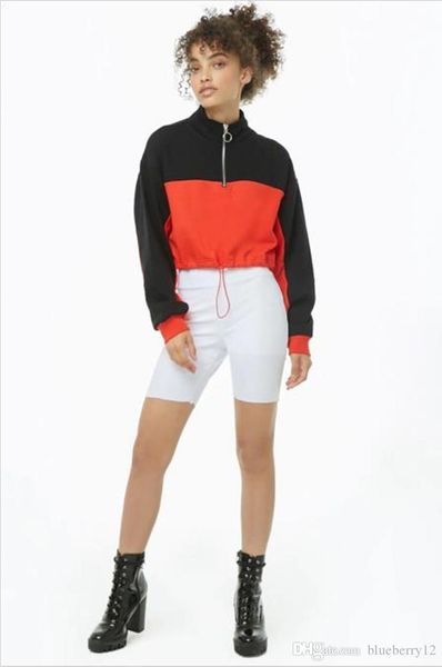 women color block zipper high neck long sleeve short sweatshirt pullover asian size s-xl ing, Black
women color block zipper high neck long sleeve short sweatshirt pullover asian size s-xl ing, Black