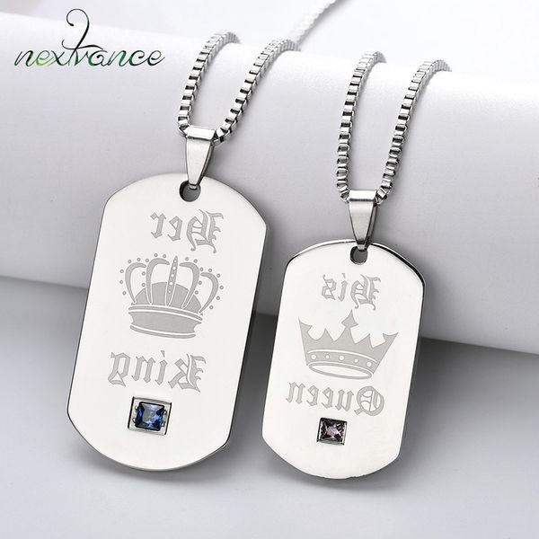 nextvance custom name crown tag stainless steel pendant necklace her king his queen couple necklace for lovers valentines day, Silver
nextvance custom name crown tag stainless steel pendant necklace her king his queen couple necklace for lovers valentines day, Silver