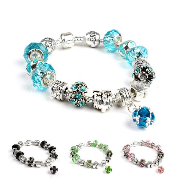 summer style crystal charms bracelets & bangles silver plated european authentic beads chain bracelet for women original diy jewelry, Golden;silver
summer style crystal charms bracelets & bangles silver plated european authentic beads chain bracelet for women original diy jewelry, Golden;silver