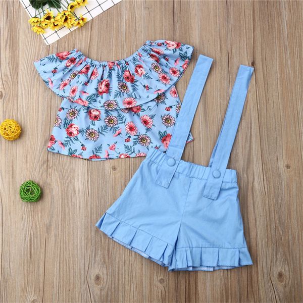 summer baby girls outfits floral straps shorts two pieces clothing sets 2020 kids off shoulder flowers t-shirts + overalls suits e22603, White
summer baby girls outfits floral straps shorts two pieces clothing sets 2020 kids off shoulder flowers t-shirts + overalls suits e22603, White