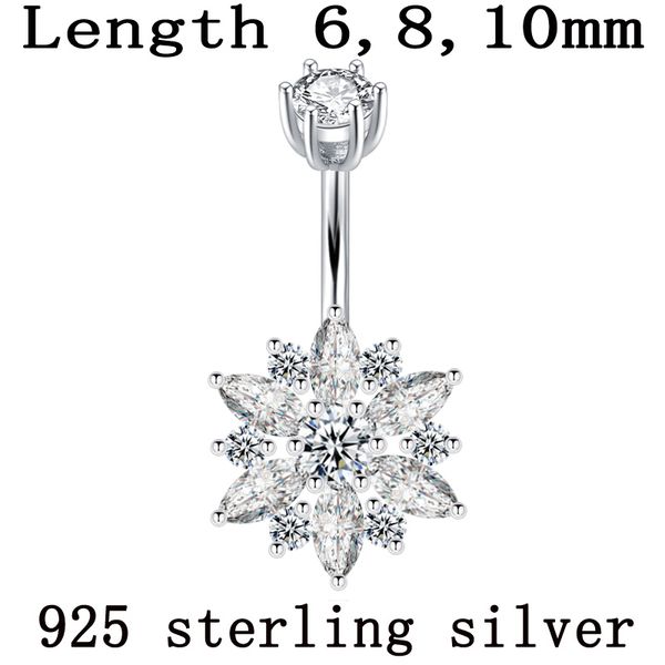 belly button ring real 925 sterling silver women flower zircon clear stones body jewelry pure silver body piercing ing, Slivery;golden
belly button ring real 925 sterling silver women flower zircon clear stones body jewelry pure silver body piercing ing, Slivery;golden