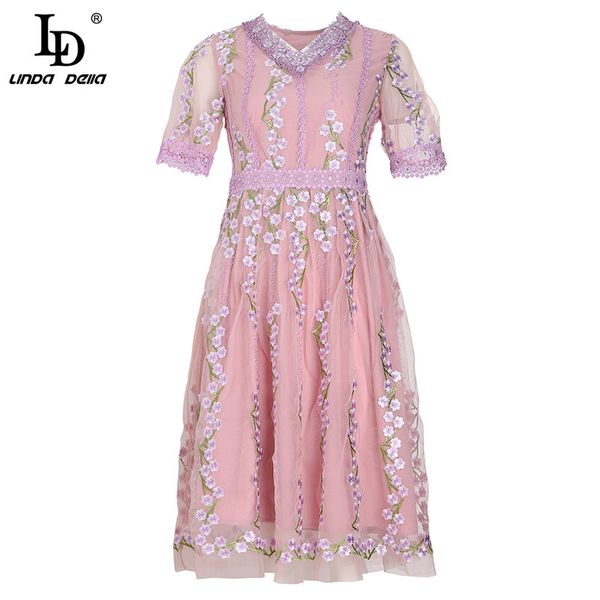 ld linda della fashion designer summer elegant mesh midi dress women v neck lace flower embroidery a line elegant party dresses, White;black
ld linda della fashion designer summer elegant mesh midi dress women v neck lace flower embroidery a line elegant party dresses, White;black