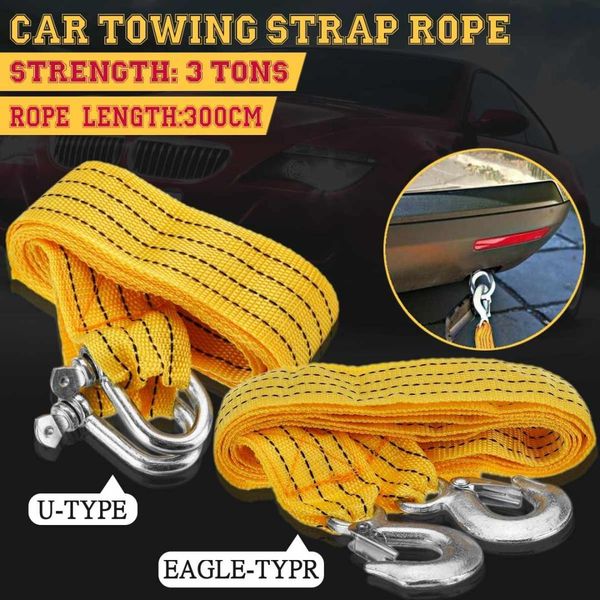 eagle hook / u-hook 3 meters 3tons car tow cable emergency trailer rope towing rope strap with 2 anti-slip hooks
eagle hook / u-hook 3 meters 3tons car tow cable emergency trailer rope towing rope strap with 2 anti-slip hooks