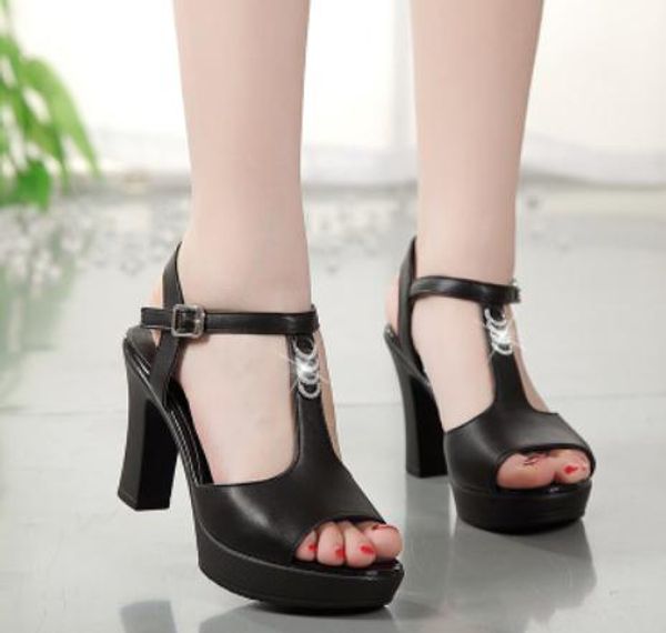 2019 women's sandals in summer with new style high heel coarse heel waterproof table @66, Black
2019 women's sandals in summer with new style high heel coarse heel waterproof table @66, Black