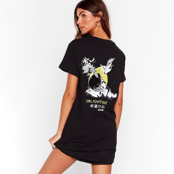 hdy women's trendy pattern black loose loose t-shirt dress summer plus size kawaii korean clothes women tshirt, White
hdy women's trendy pattern black loose loose t-shirt dress summer plus size kawaii korean clothes women tshirt, White