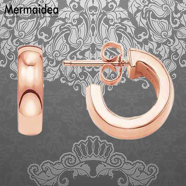 

rose gold color creole hoop earring trendy fashion jewelry geometric 925 sterling silver gift for women 2020 new aretes, Golden
