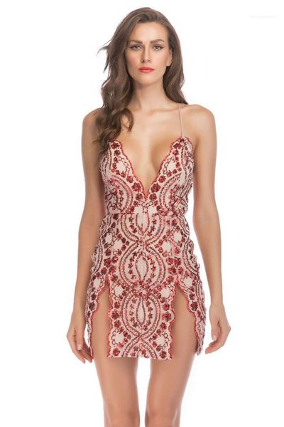 v-neck sequins dress spaghetti strap bodycon dresses night club clothing split panelled apparel women deep, Black;gray
v-neck sequins dress spaghetti strap bodycon dresses night club clothing split panelled apparel women deep, Black;gray