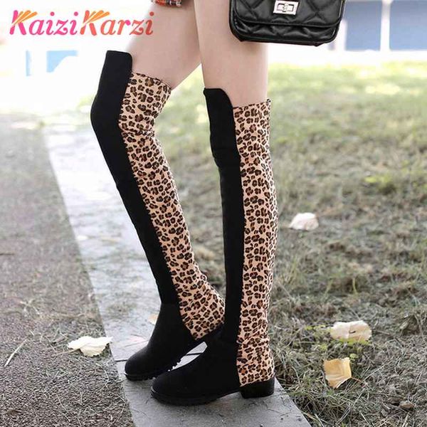 kaizikarzi women warm flats over knee boots winter leopard print round toe botas long boots fahion footwear size 34-44, Black
kaizikarzi women warm flats over knee boots winter leopard print round toe botas long boots fahion footwear size 34-44, Black
