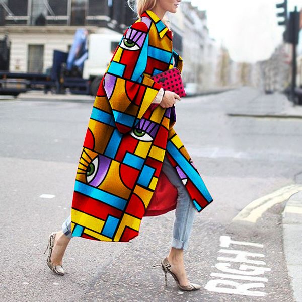 coat female 2020 fashion women autumn vintage print trench coat women casual long cardigan trench outerwear oversize, Black
coat female 2020 fashion women autumn vintage print trench coat women casual long cardigan trench outerwear oversize, Black