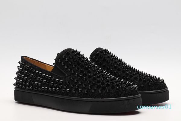 low cut casual flats red bottom shoes suede junior calf shoes for men and women shoes classic party wedding crystal leather sneakers cn01, Black
low cut casual flats red bottom shoes suede junior calf shoes for men and women shoes classic party wedding crystal leather sneakers cn01, Black