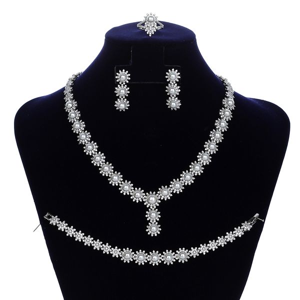 jewelry sets hadiyana flower and pearl necklace earrings ring and bracelet set wedding jewelry zircon cny0113 conjunto de joyas, Silver
jewelry sets hadiyana flower and pearl necklace earrings ring and bracelet set wedding jewelry zircon cny0113 conjunto de joyas, Silver