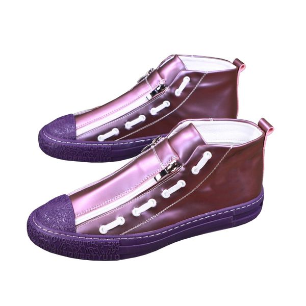 all purple sneakers alphabet zipper high bright leather men ankle boots spring autumn walking casual boots mens casual shoes, Black
all purple sneakers alphabet zipper high bright leather men ankle boots spring autumn walking casual boots mens casual shoes, Black