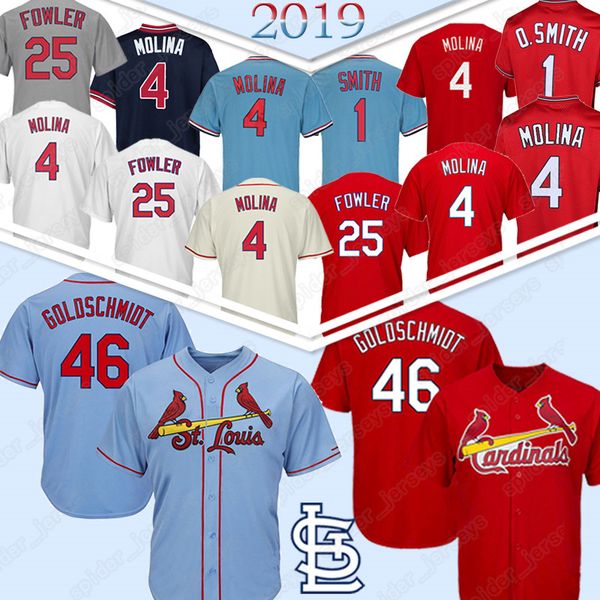 46 Goldschmidt ST. LOUIS Baseball Jerseys CARDINALS Paul Yadier 4 Molina Dexter 25 Fowler Jersey 2019