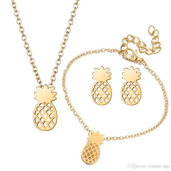 2018 fashion pineapple jewelry set hollow fruit pendant necklace bracelet stud earrings sets for women individuality jewelry, Black
2018 fashion pineapple jewelry set hollow fruit pendant necklace bracelet stud earrings sets for women individuality jewelry, Black