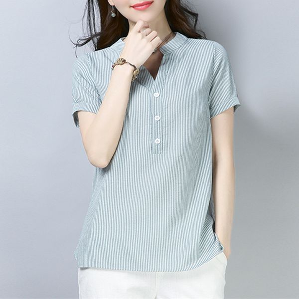 cotton linen shrot sleeve t shirt women loose plus size casual summer t-shirts tees fashion v neck striped shirts new, White
cotton linen shrot sleeve t shirt women loose plus size casual summer t-shirts tees fashion v neck striped shirts new, White