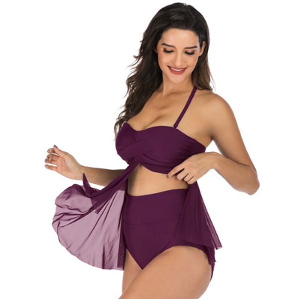 new large size swimsuit solid color bikini hanging neck pregnant swimsuit female conservative high waist split maternity swimsui, White
new large size swimsuit solid color bikini hanging neck pregnant swimsuit female conservative high waist split maternity swimsui, White