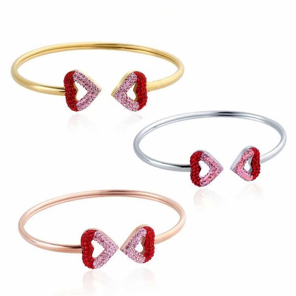 2020 luxury designer jewelry love bangle stainless steel charm bracelets diamond double heart shaped bracelet gold jewelry, Black
2020 luxury designer jewelry love bangle stainless steel charm bracelets diamond double heart shaped bracelet gold jewelry, Black