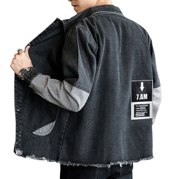 men's jacket 2019 spring fashion new men's lapel denim jacket casual self-cultivation large size loose motorcycle, Black;brown
men's jacket 2019 spring fashion new men's lapel denim jacket casual self-cultivation large size loose motorcycle, Black;brown