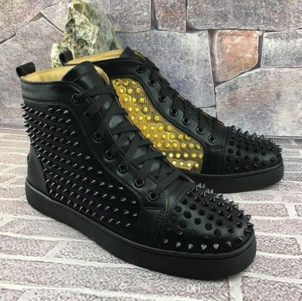 classic designer brand studded spike flat men shoe red bottom shoes for mens women party lovers genuine leather sneakers 35-46 ing, Black
classic designer brand studded spike flat men shoe red bottom shoes for mens women party lovers genuine leather sneakers 35-46 ing, Black