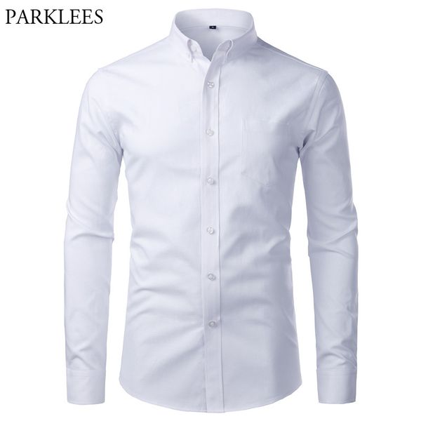 white oxford cotton shirt men spring long sleeve slim fit mens dress shirts solid color casual button down shirts chemise homme, White;black
white oxford cotton shirt men spring long sleeve slim fit mens dress shirts solid color casual button down shirts chemise homme, White;black
