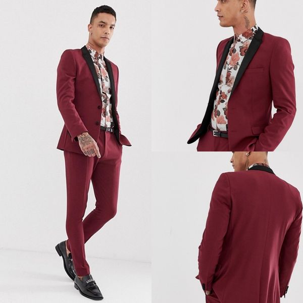 fashion burgundy mens wedding tuxedos black shawl lapel two button slim fit groom wear pants suits formal custom designer jackets blazer, Black;gray
fashion burgundy mens wedding tuxedos black shawl lapel two button slim fit groom wear pants suits formal custom designer jackets blazer, Black;gray